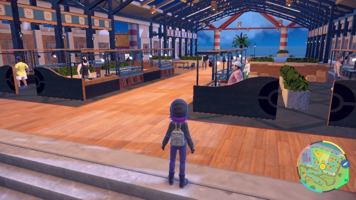 A player about to check out some auctions in Port Marinada.