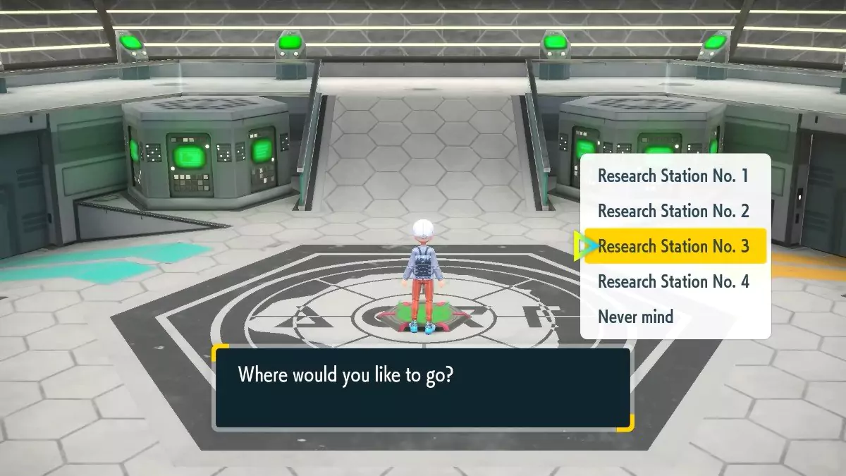 A player about to teleport to Research Station #3 in Area Zero.