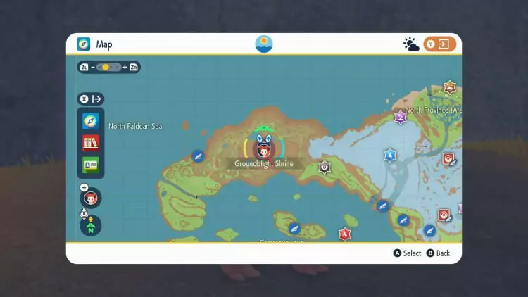 Map location of Groundblight Shrine.