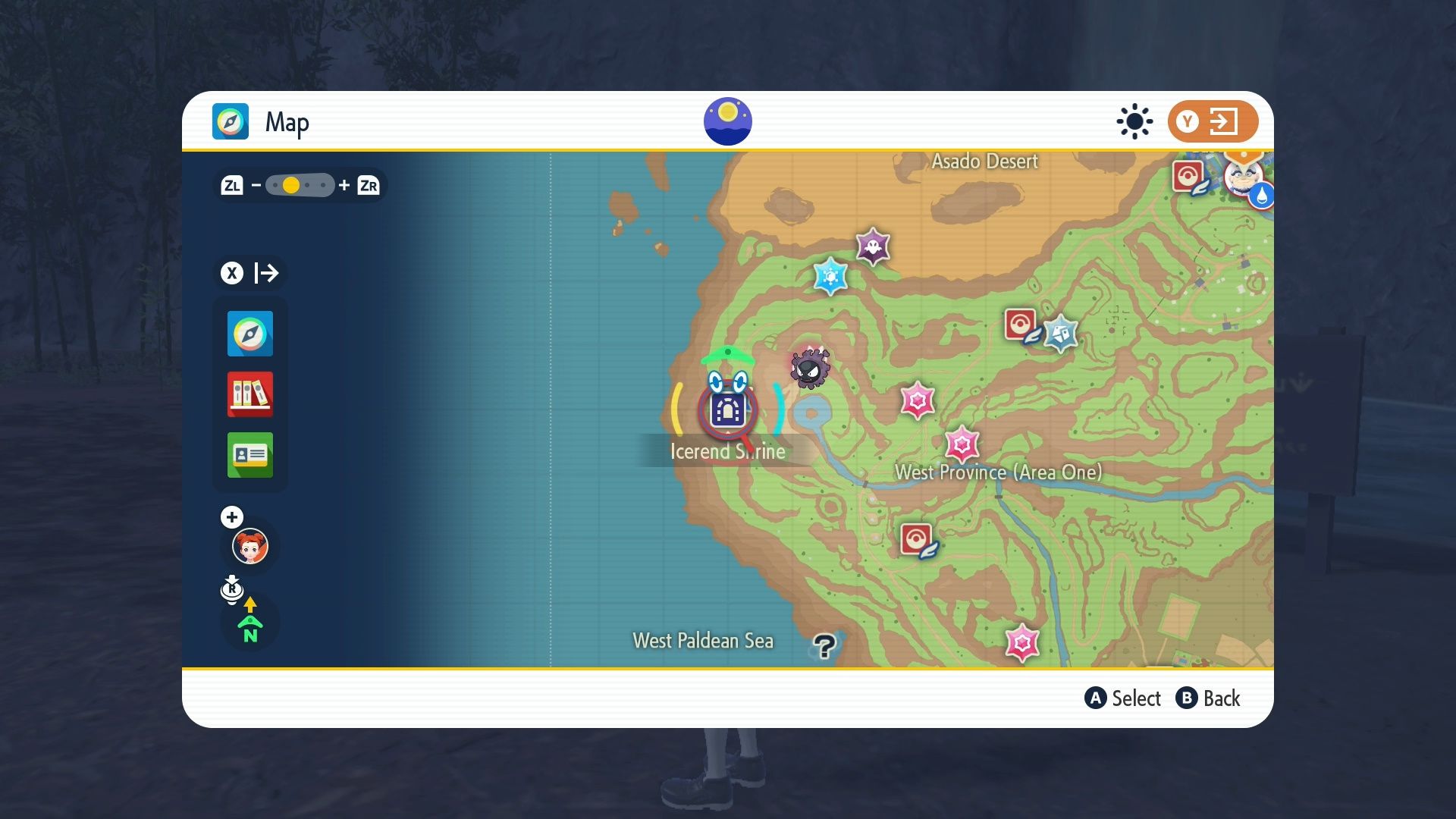 Map location of Icerend Shrine.