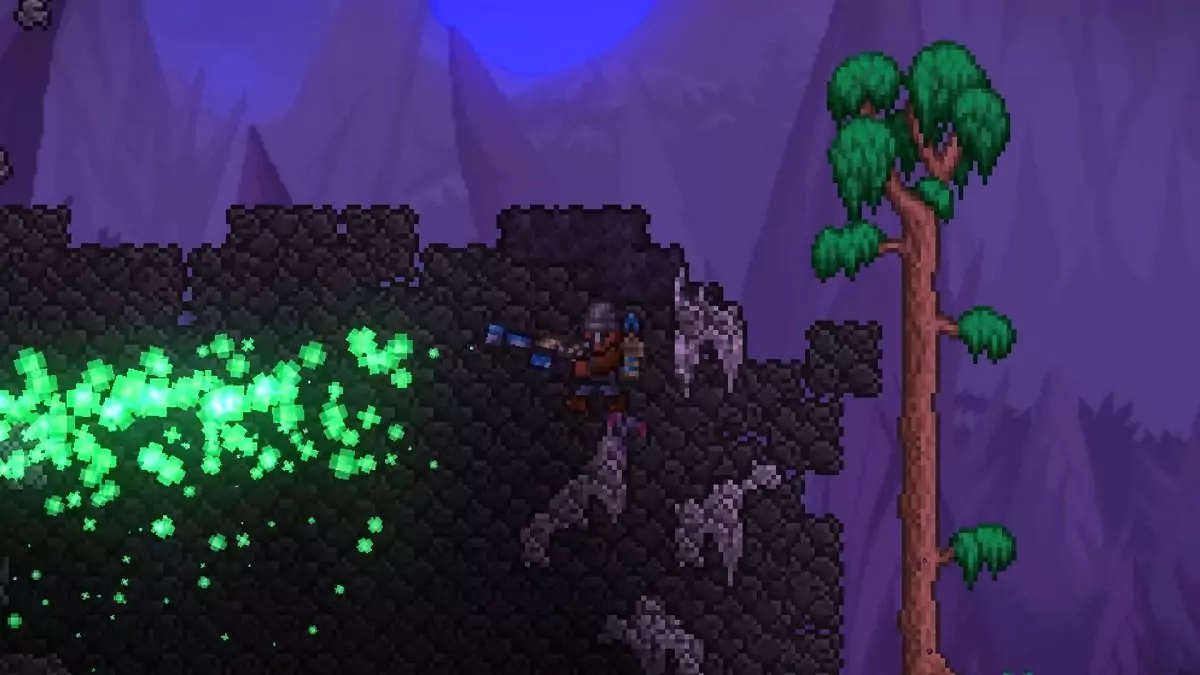 Using the Clentaminator in Terraria.