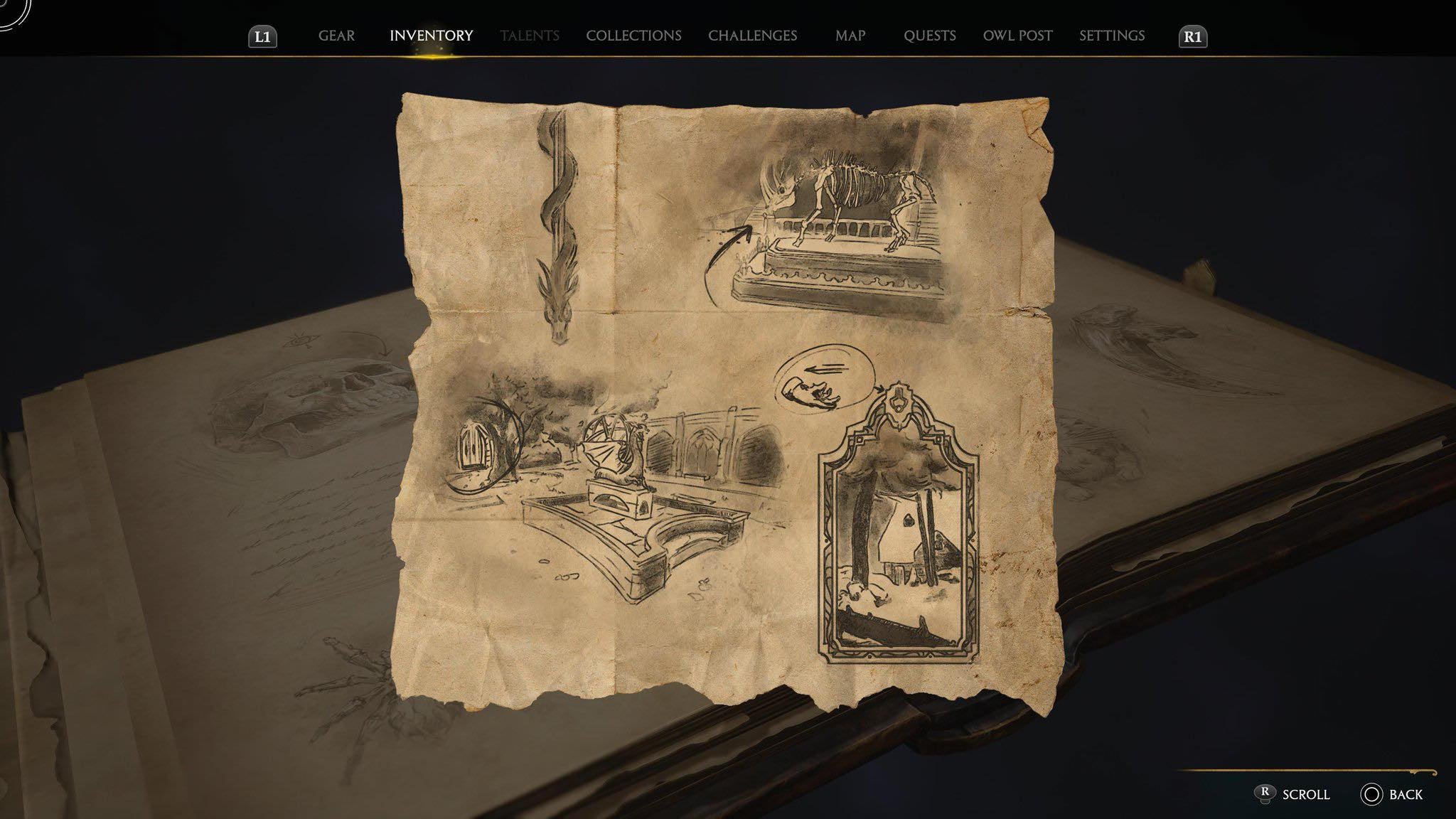 The images on Arthur's treasure map.