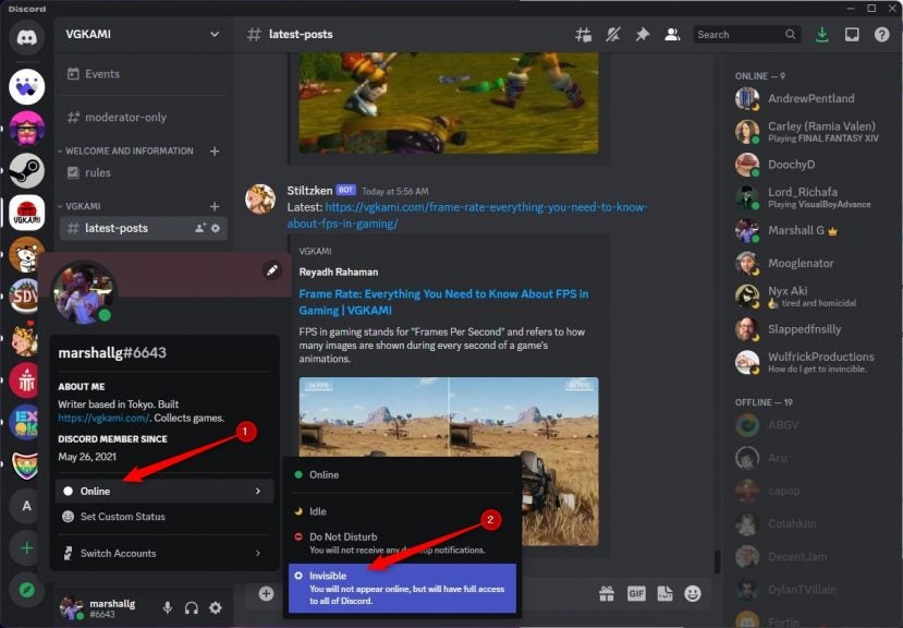 Change your status to Offline in Discord for desktop.