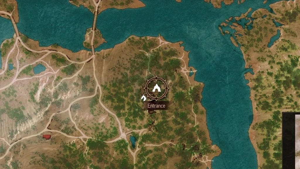 The location of the Grandmaster Wolven Armor Set shown on the map.
