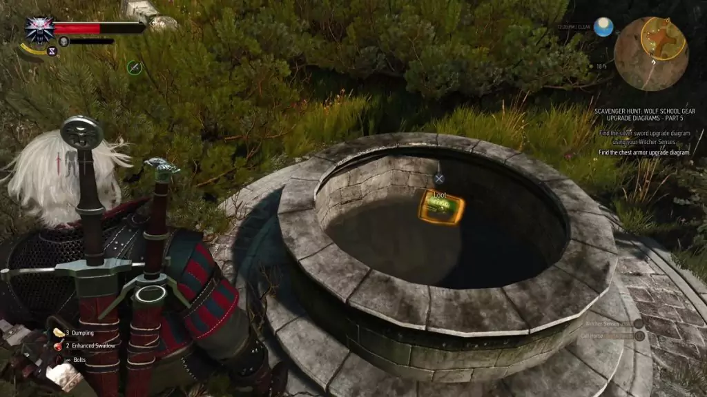 Looting the chest that contains the Mastercrafted Wolven Armor.