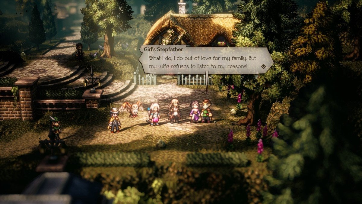 The Brooding Girl's Stepfather in Octopath Traveler 2.