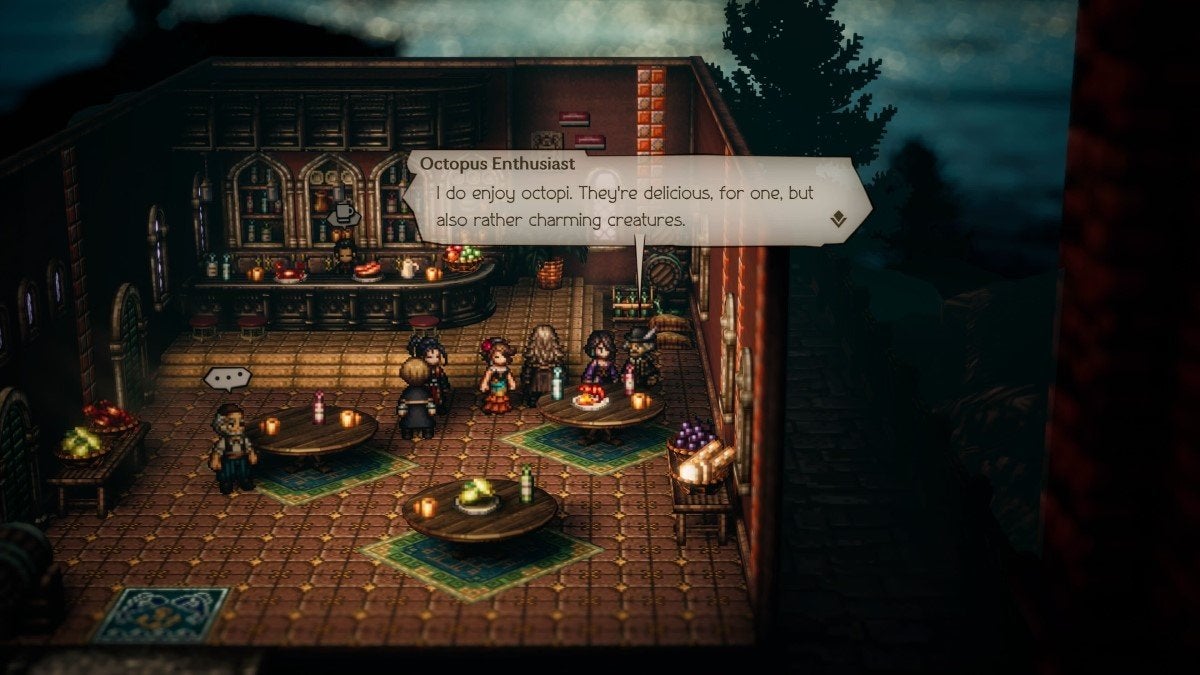 The Octopus Enthusiast in Octopath Traveler 2.