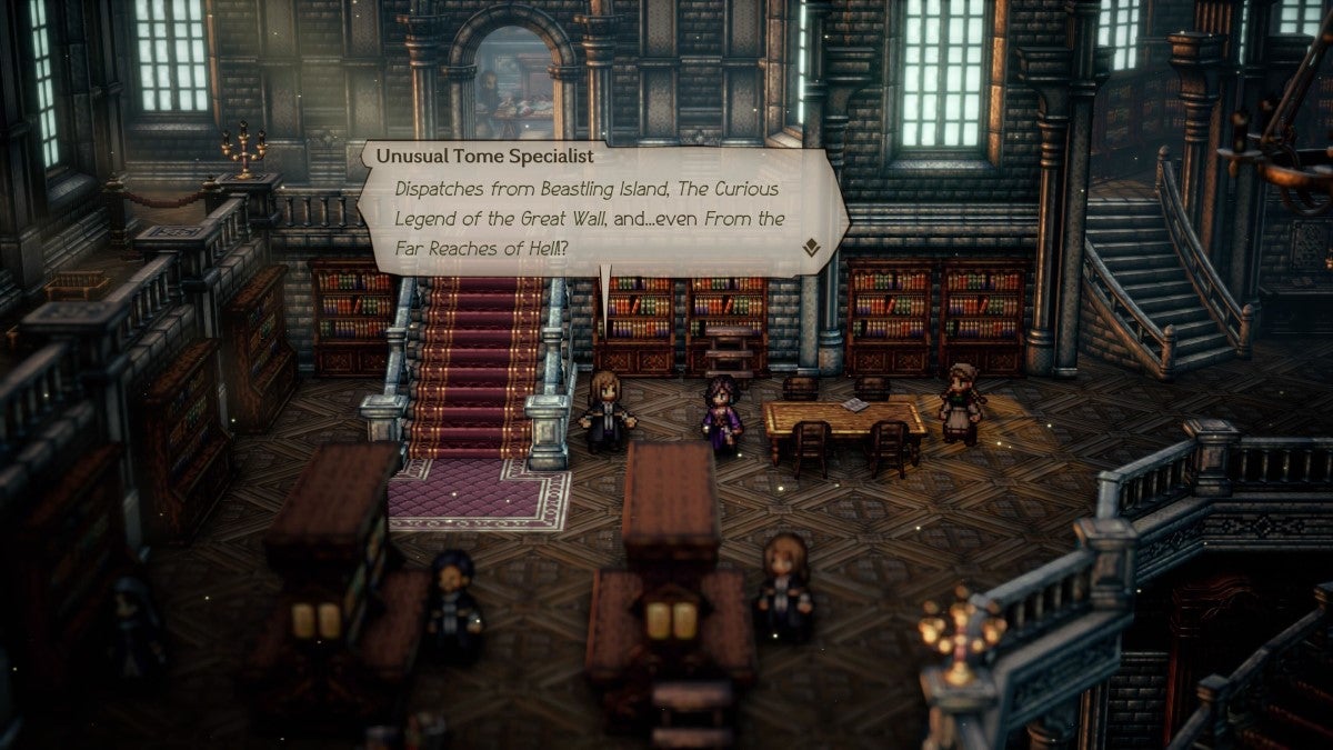 The Procuring Peculiar Tomes side quest in Octopath Traveler 2.