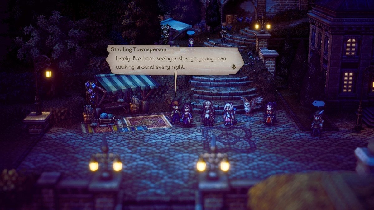 The Strolling Townsperson in Octopath Traveler 2.