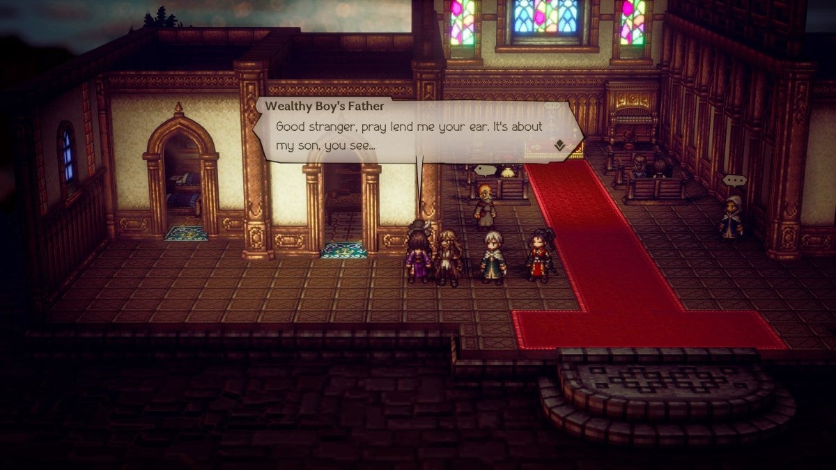 The Wealthy Boy's Father in Octopath Traveler 2.