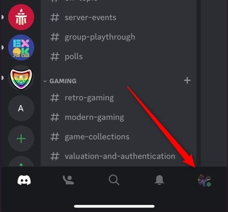Your profile picture in the Discord app for mobile.
