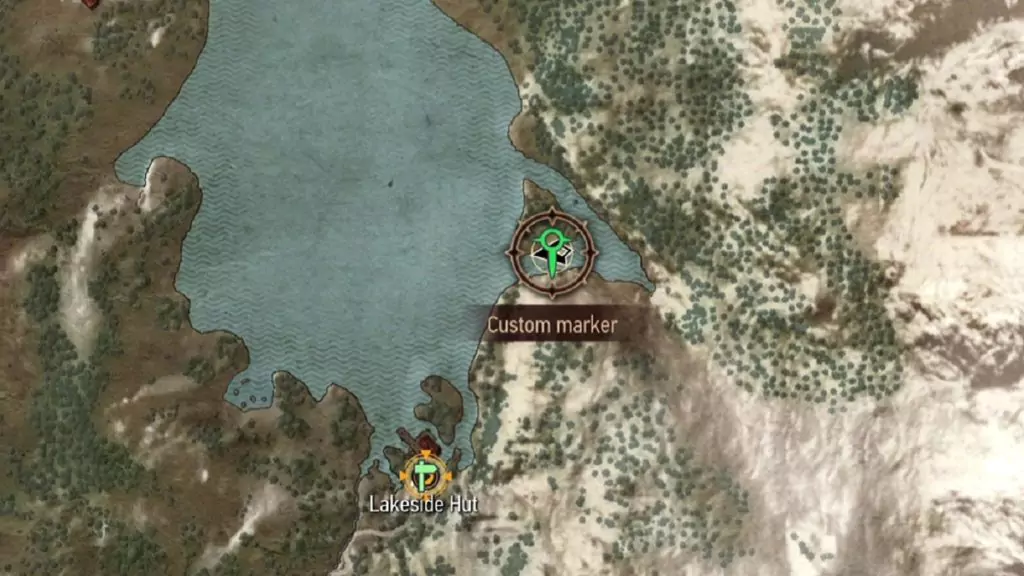 The location of the Enhanced Wolven Trousers shown on the map.