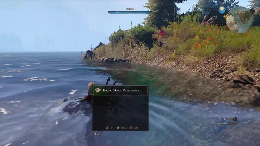 Looting the Enhanced Wolven Trousers in Witcher 3.