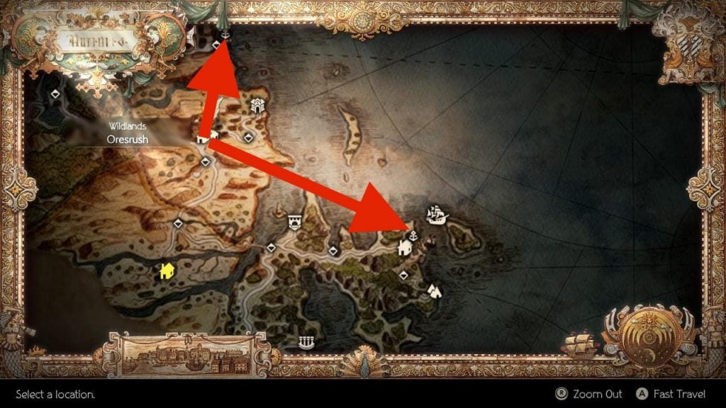 Port locations from Oresrush.