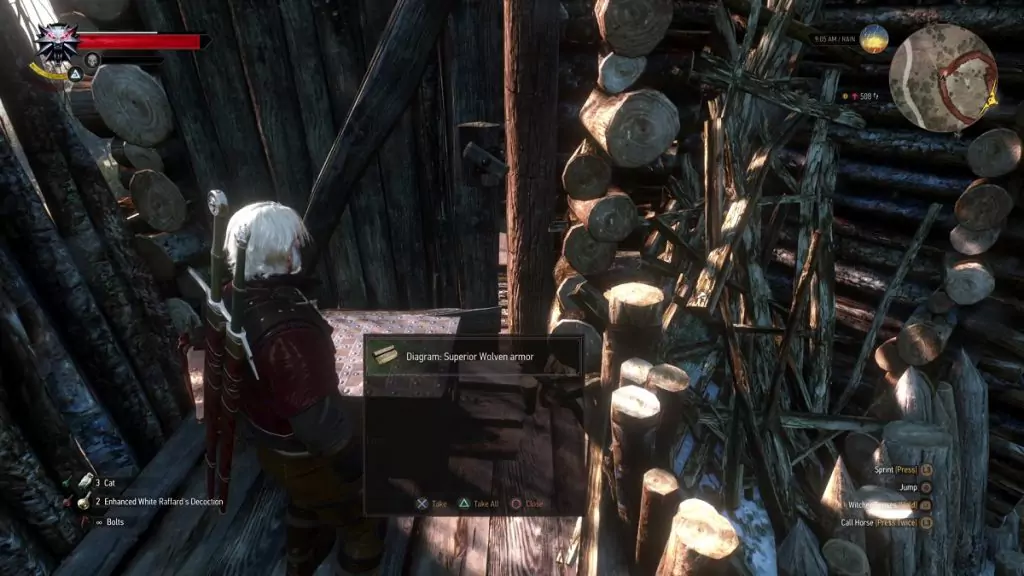 Looting the Superior Wolven Armor.
