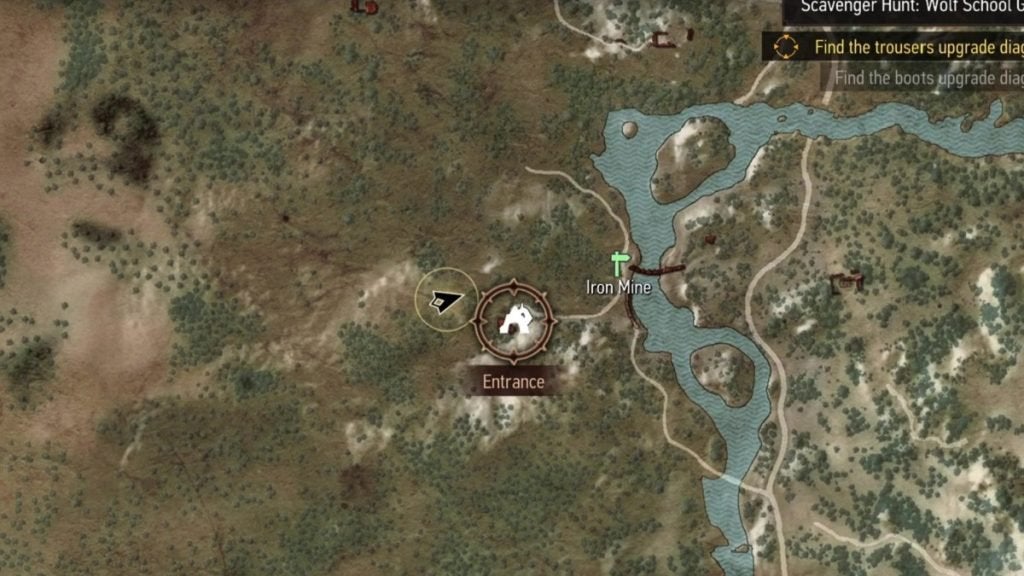 The location of the Superior Wolven Gauntlet shown on the map.