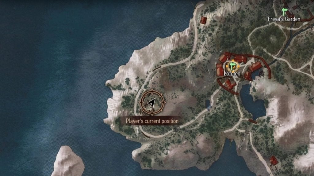 The location of the Superior Wolven Steel Sword shown on the map.