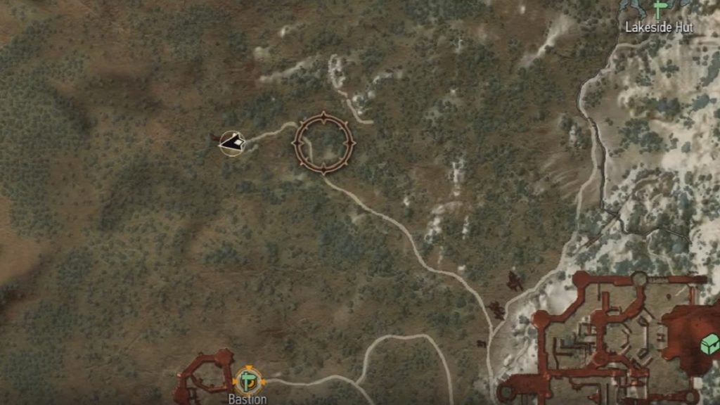 The location of the Superior Wolven Trousers shown on the map.