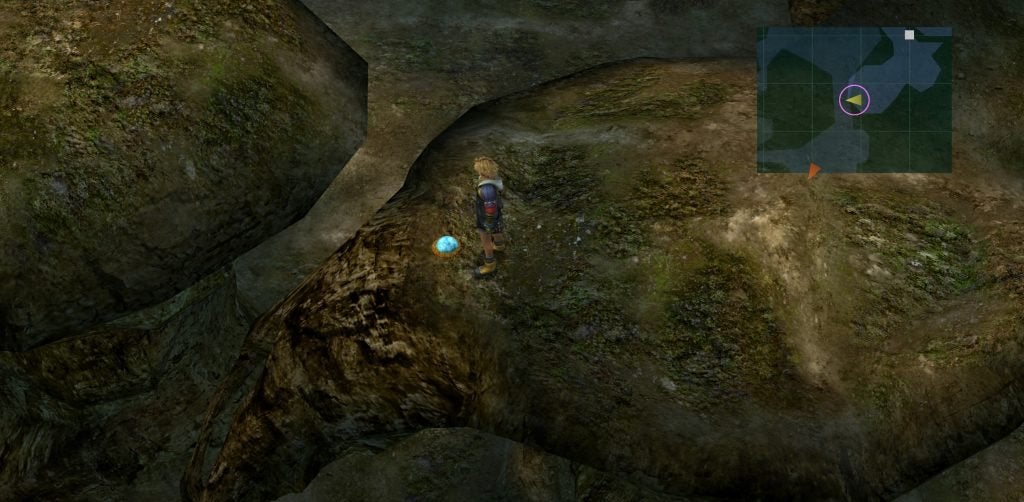 The location of Auron's Sphere at Mushroom Rock Road in Final Fantasy X