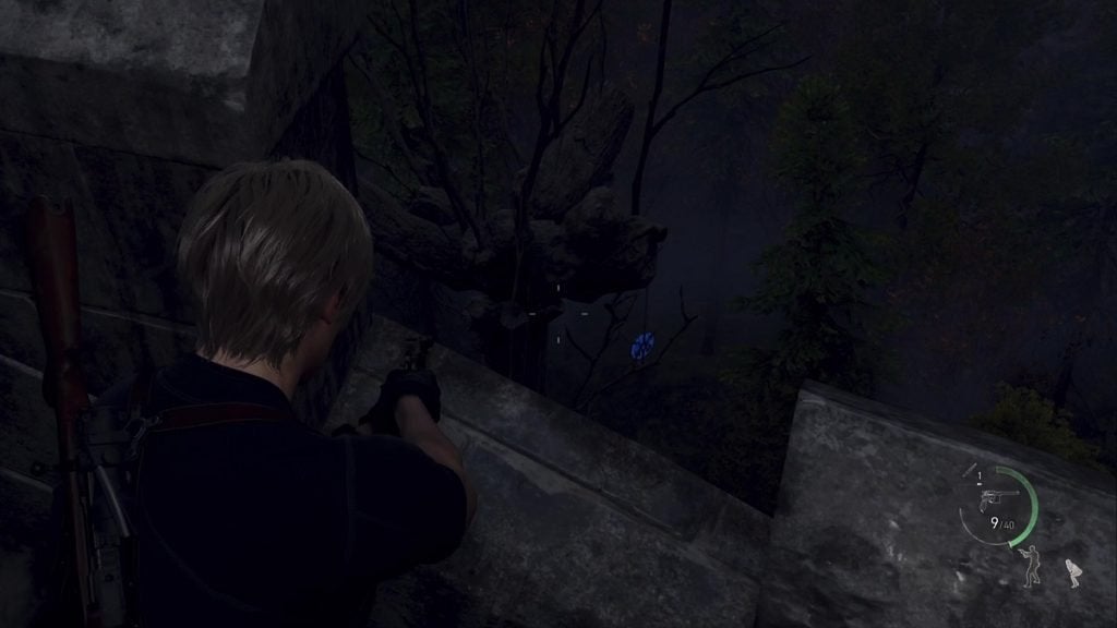 The first blue medallion in the Castle in Resident Evil 4.