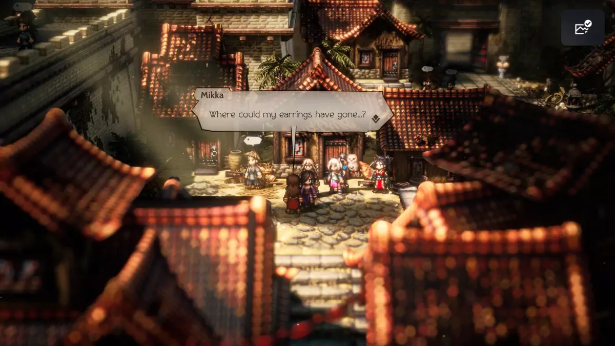 Mikka's lost earrings in Octopath Traveler 2.