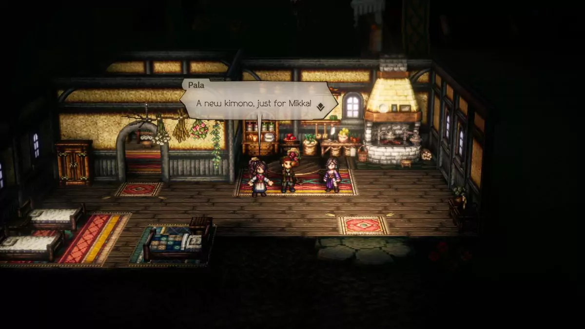 Mikka's new kimono in Octopath Traveler 2.