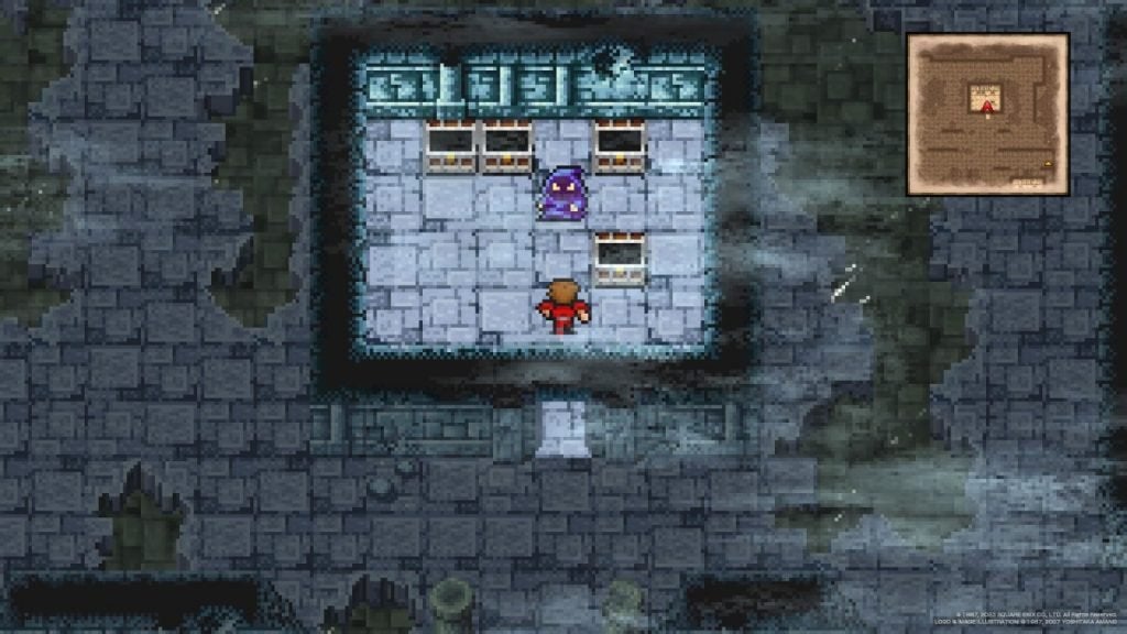 Room with 4 chests and a monster in the Sunken Shrine.