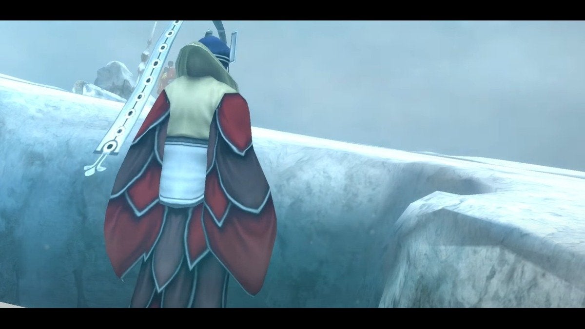 High Summoner Braska atop Mt. Gagazet in Final Fantasy X.