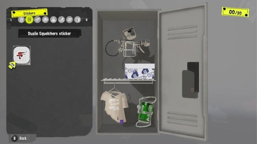 Menu screen for adding new items to your locker in Splatoon 3