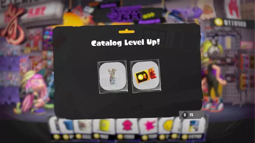 A Drink Ticket catalog level up reward in Splatoon 3