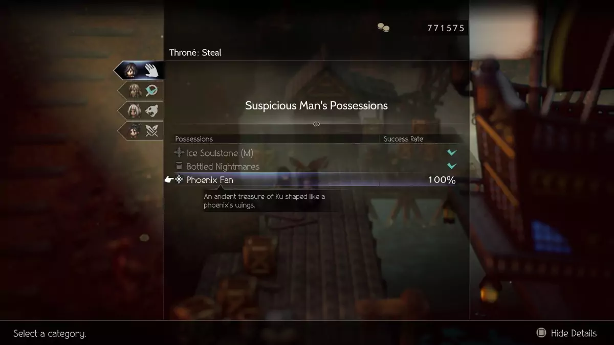 The Phoenix Fan location in Octopath Traveler 2.