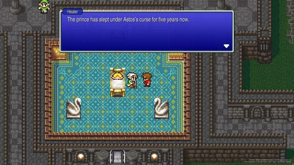 The sleeping Prince in Final Fantasy 1.