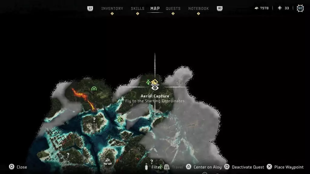 Aerial Capture: North location from Horizon Forbidden West Burning Shores.