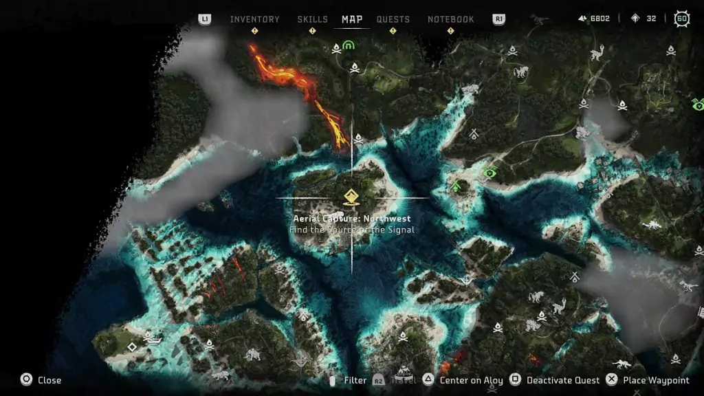 Aerial Capture: Northwest location from Horizon Forbidden West Burning Shores.