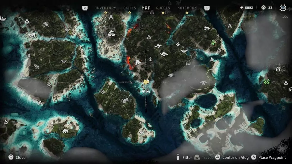 Aerial Capture: South location from Horizon Forbidden West Burning Shores.