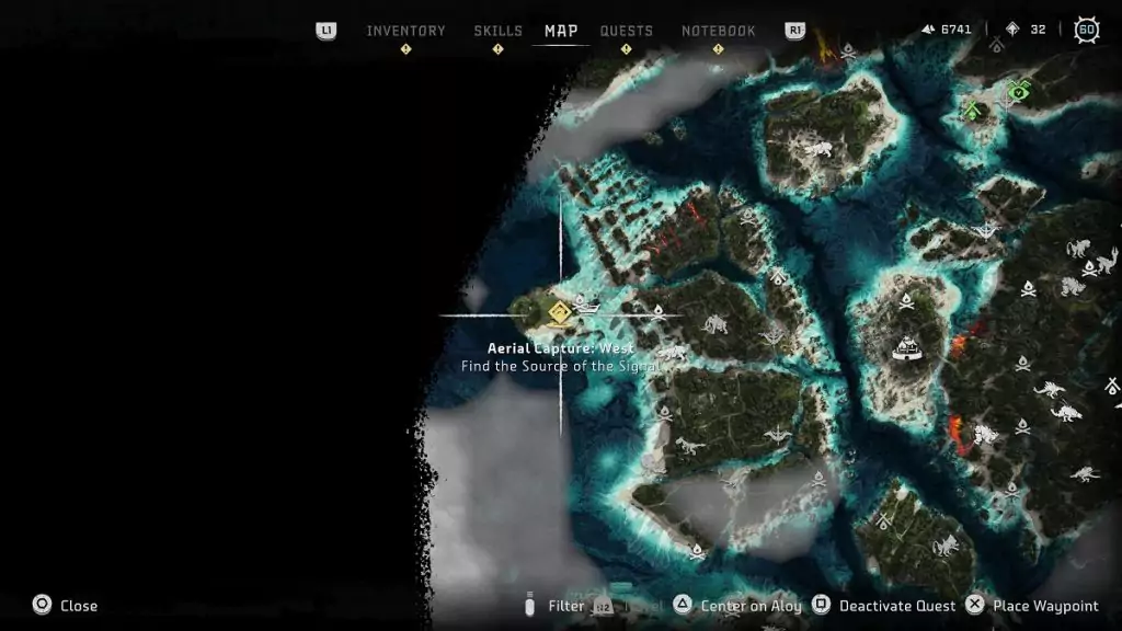 Aerial Capture: West location from Horizon Forbidden West Burning Shores.