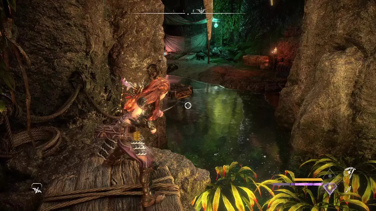 Pulling a crate in a cave where you'll find the Cherished Flask.