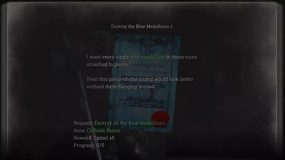 Cliffside Ruins Blue Medallion Locations in Resident Evil 4.