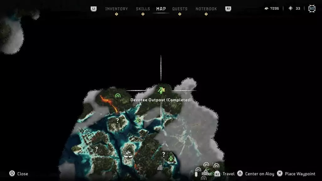 The third Devotee Outpost in Horizon Forbidden West Burning Shores.