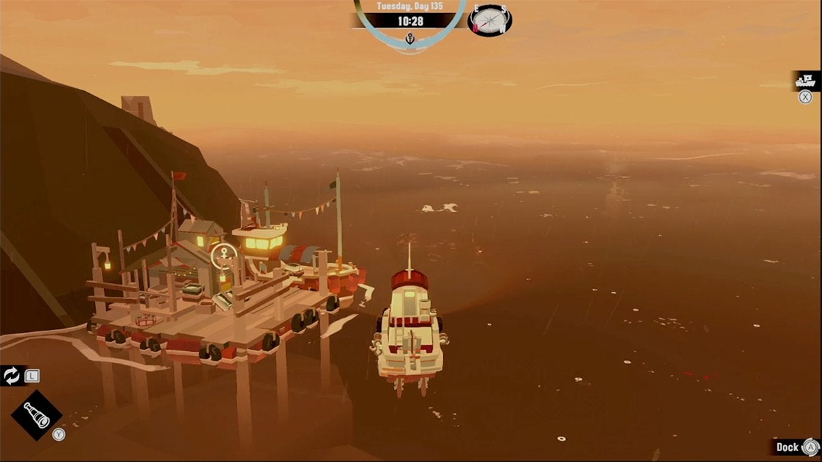 The player's ship near to Charred Pontoon in the Devil's Spine area.