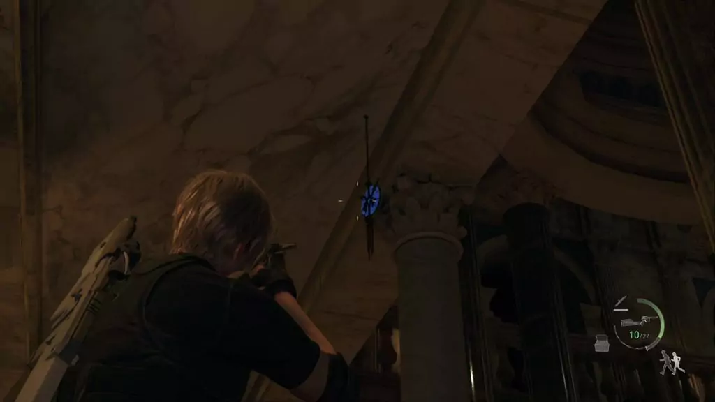 The second blue medallion in the Grand Hall.