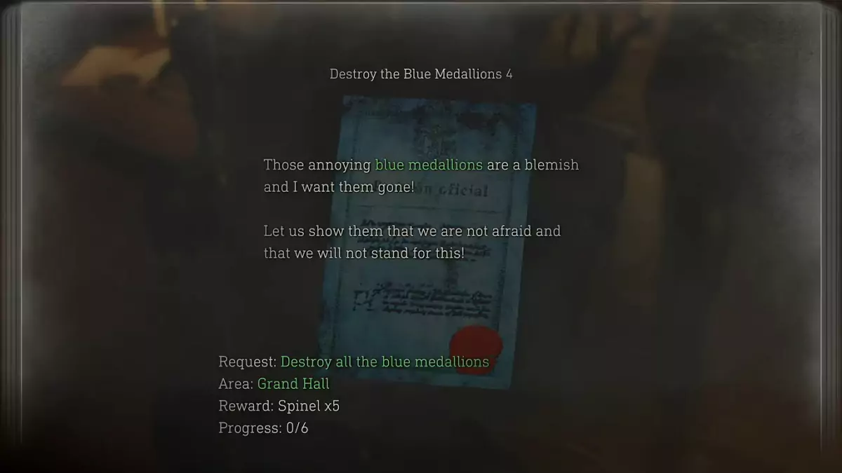 The sign that details the blue medallions in the Grand Hall.