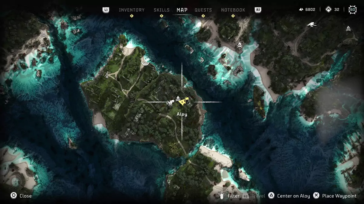 The location of the Lucky Porker in Horizon Forbidden West: Burning Shores.