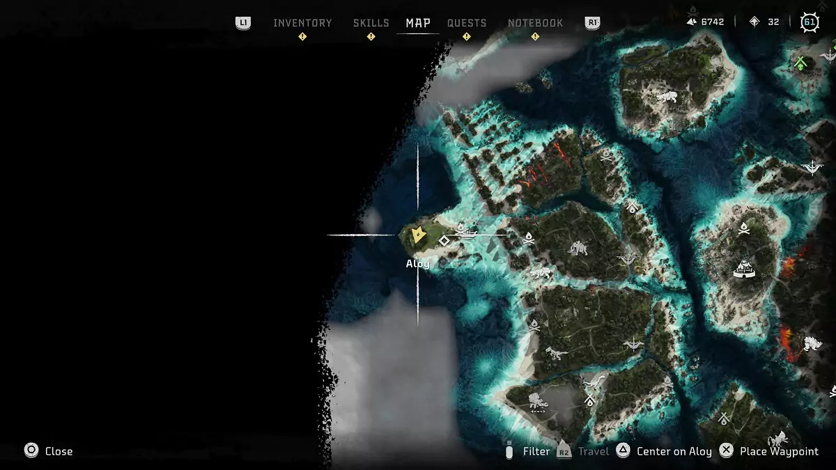 The location of the Mighty Pint trinket in Horizon Forbidden West: Burning Shores.