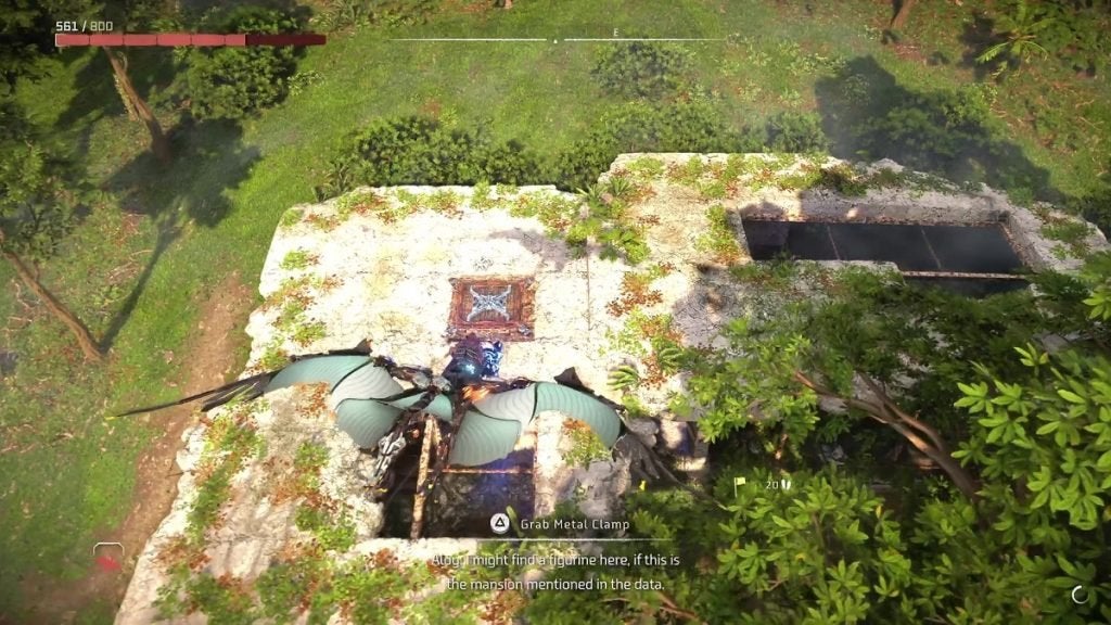 Flying above the mansion that hides the Red Raptor Pangea Figurine.