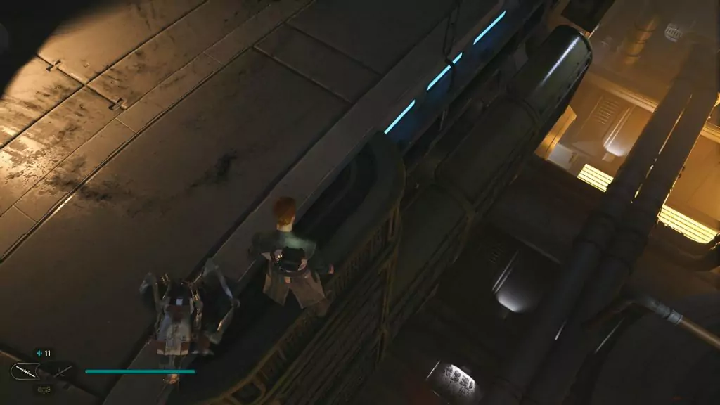 Cal standing close to the edge of a platform in Star Wars Jedi: Survivor.