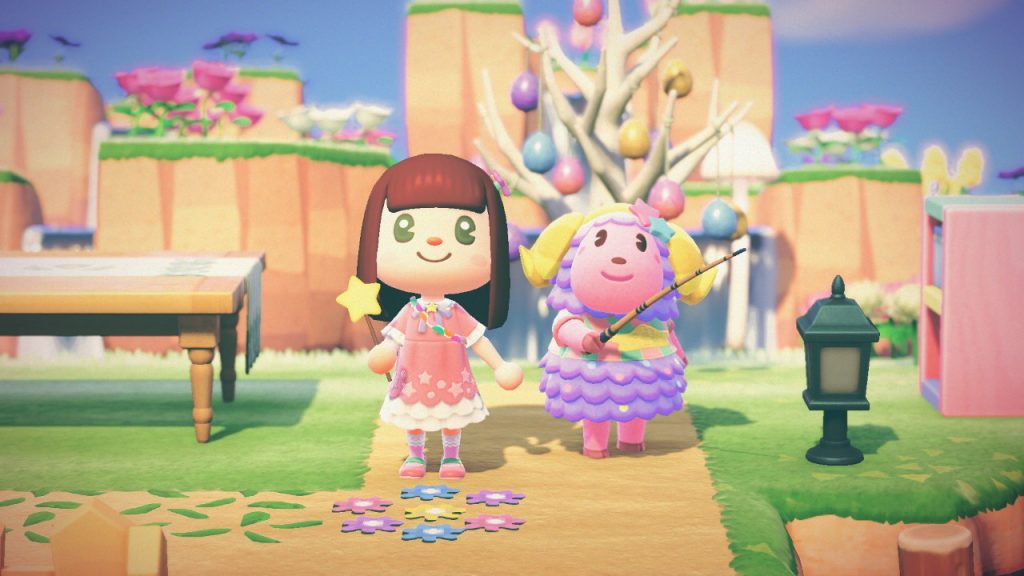 A character with a Star Wand in Animal Crossing: New Horizons next to Étoile. 