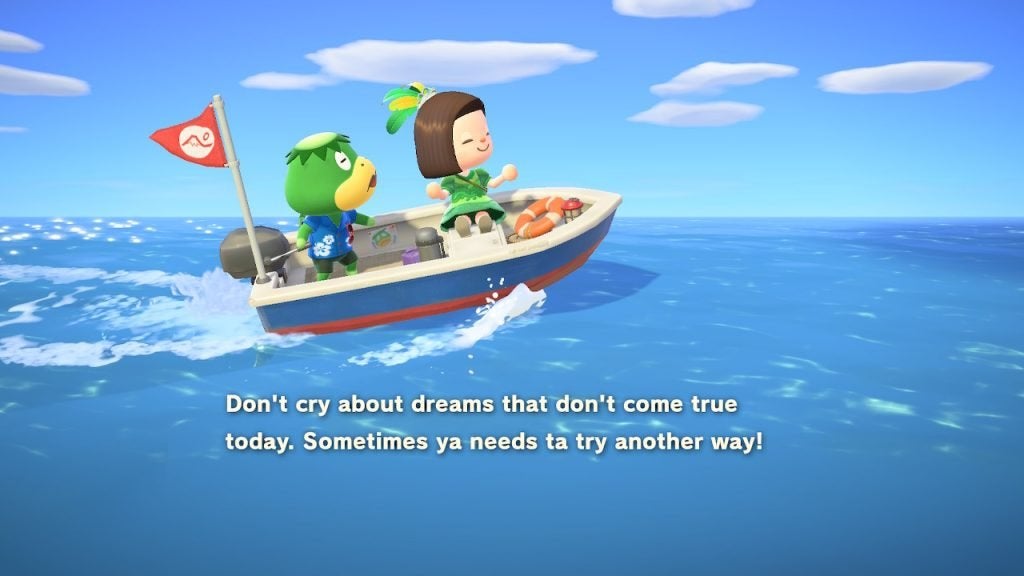 Kapp'n giving a boat tour in Animal Crossing: New Horizons.