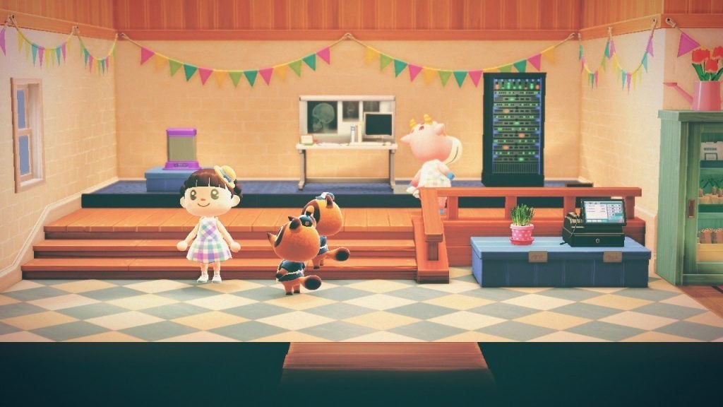 The interior of the upgraded Nook's Cranny in Animal Crossing: New Horizons.