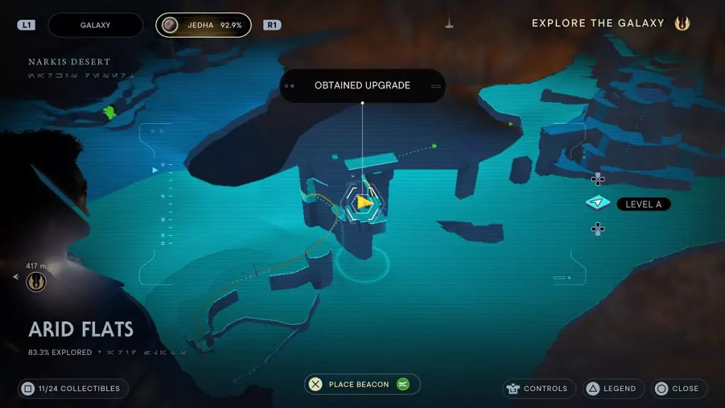 The location of an Essence Crystal in Arid Flats.